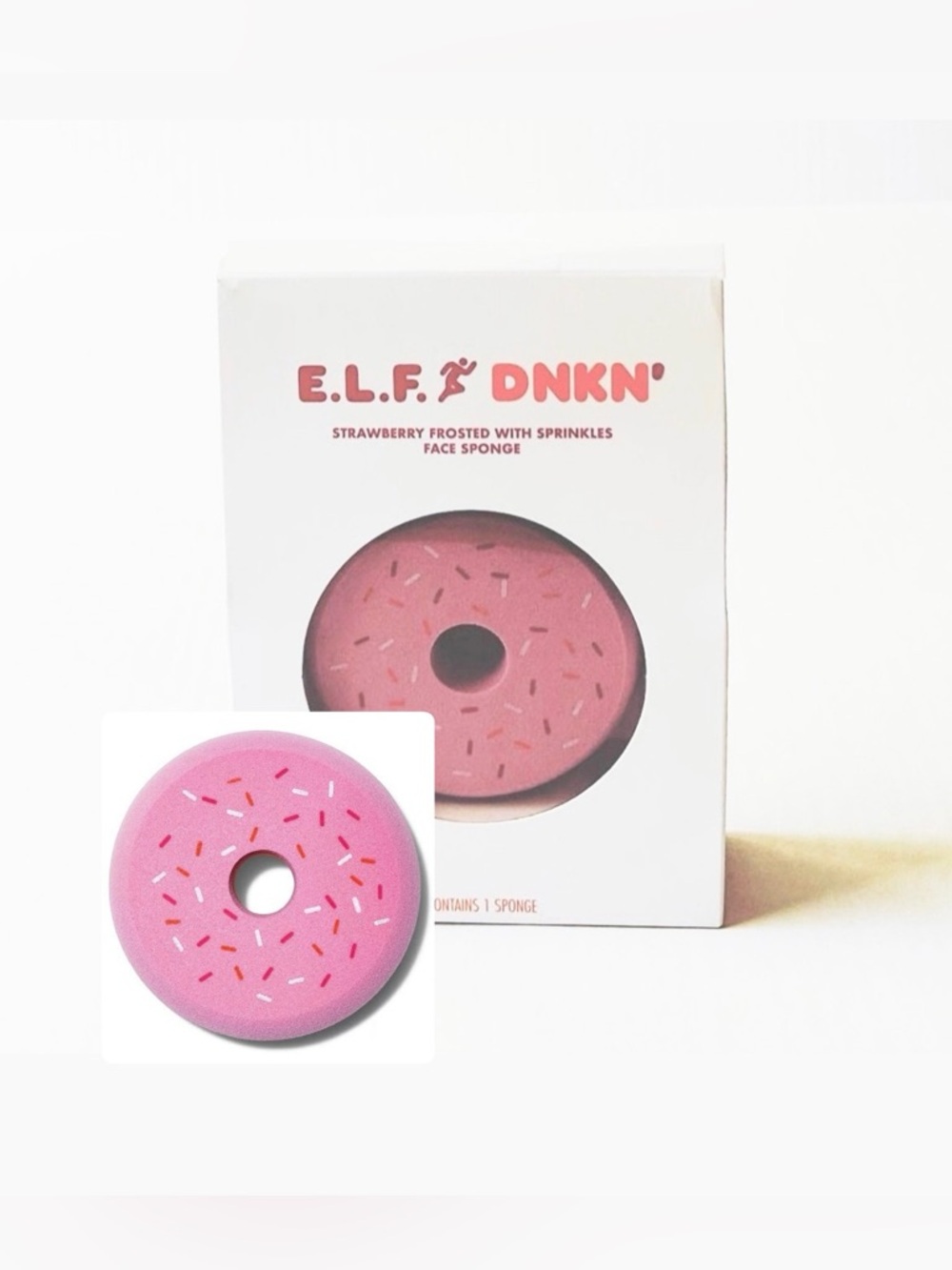 E.LF. x DUNKIN' Strawberry Frosted with Sprinkles Face Sponge